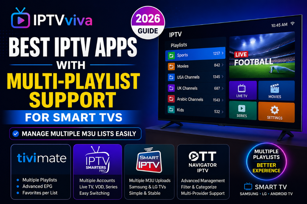 Best IPTV Apps with Multi-Playlist Support for Smart TVs (Guide)