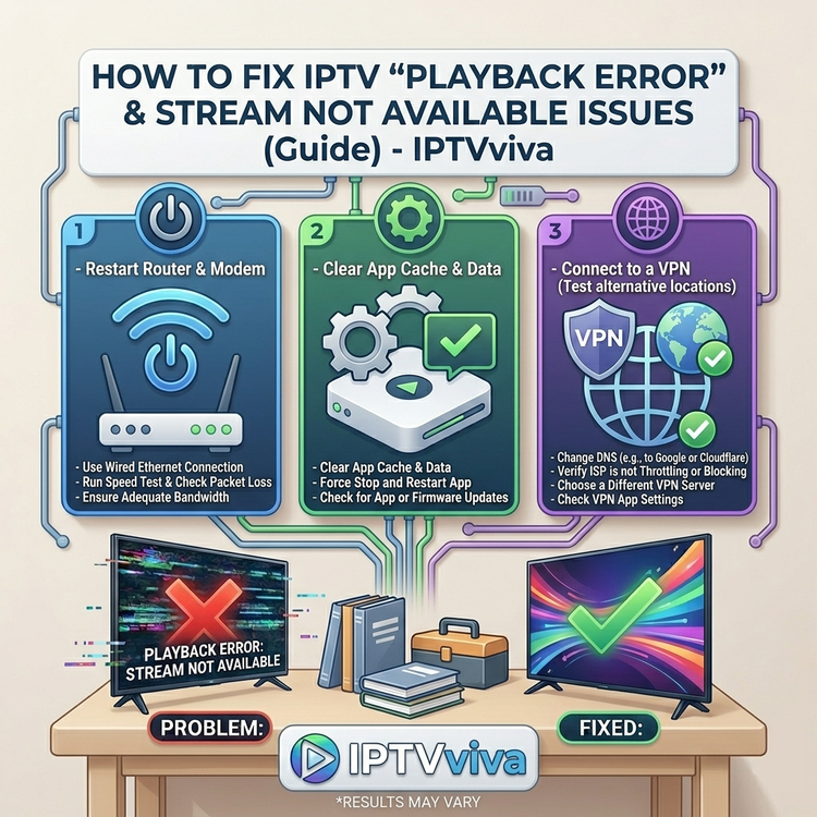 How to Fix IPTV “Playback Error” & Stream Not Available Issues (Guide)