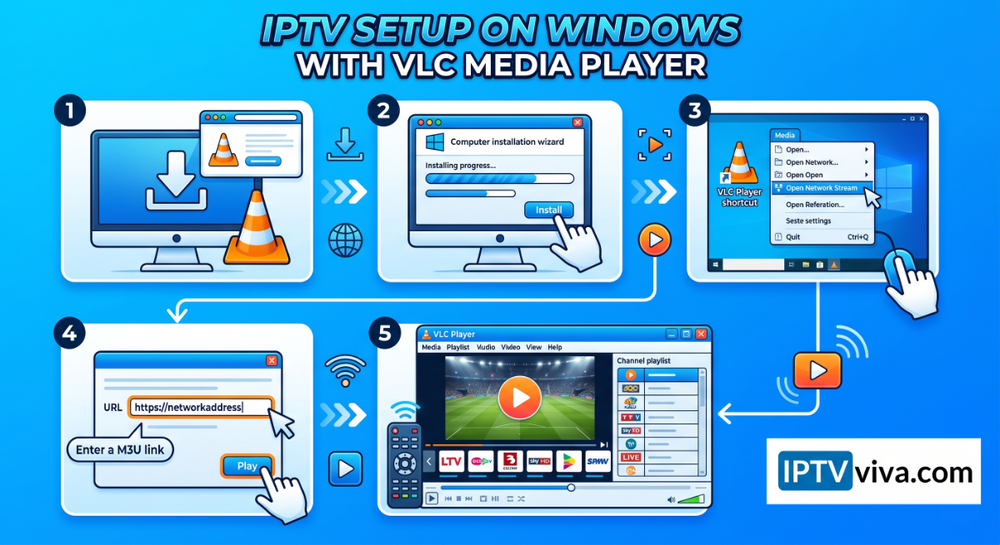How to Install & Set Up IPTV on Windows PC Using VLC Player (Step-by-Step)