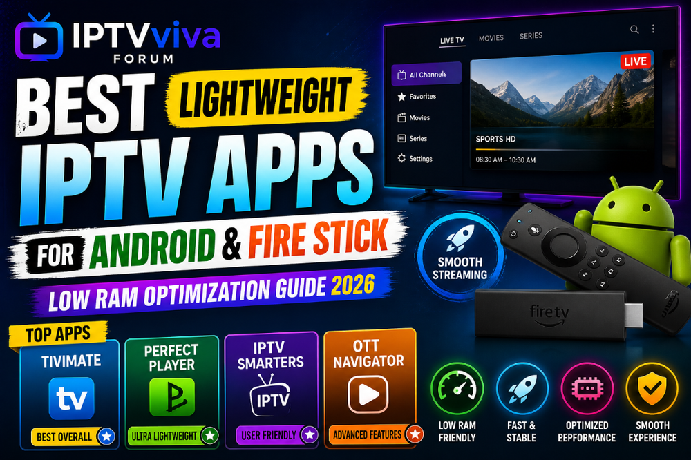 Best Lightweight IPTV Apps for Android & Fire Stick (Low RAM Optimization Guide 2026)