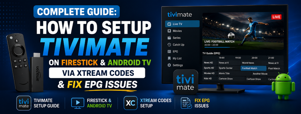 Complete Guide: How to Setup TiviMate on Firestick & Android TV via Xtream Codes & Fix EPG Issues